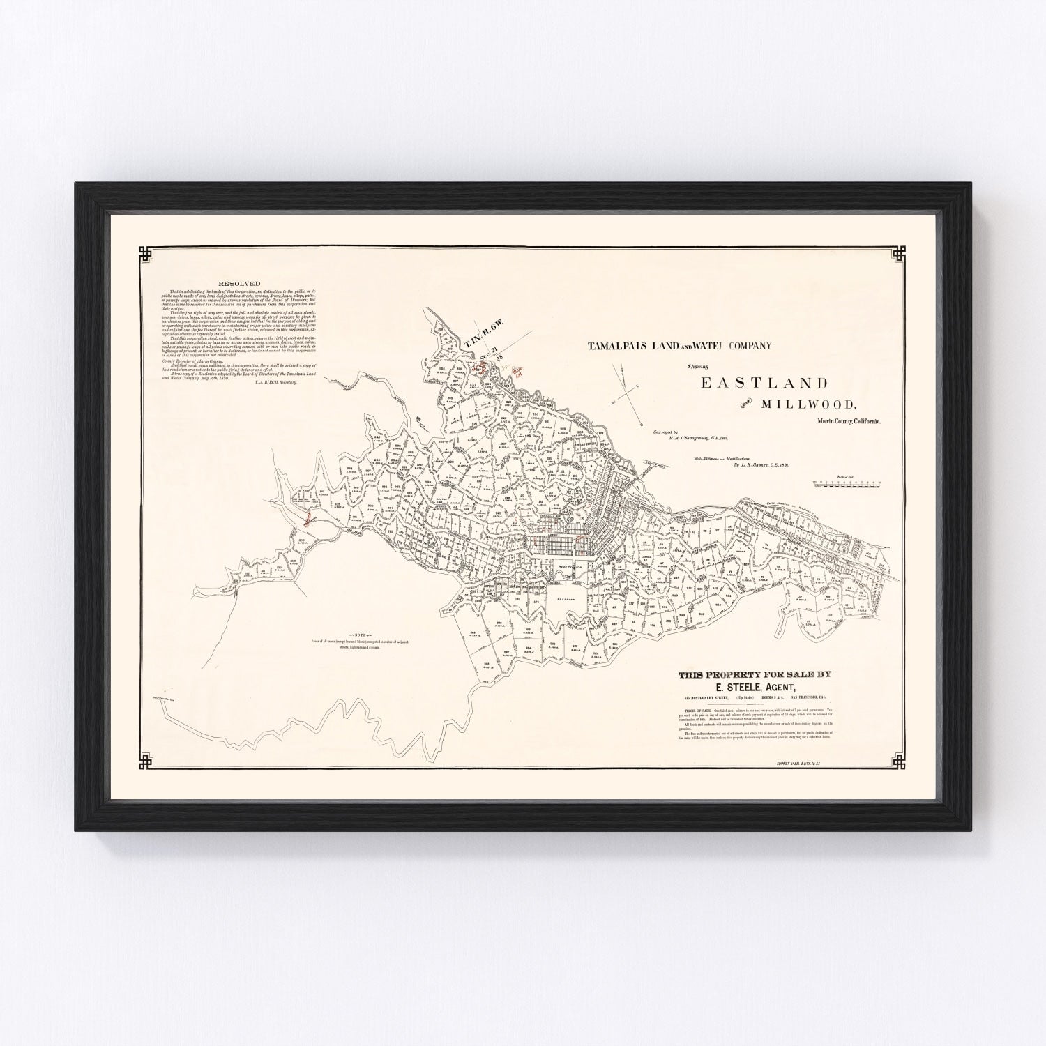 Vintage Map of Eastland, California 1889