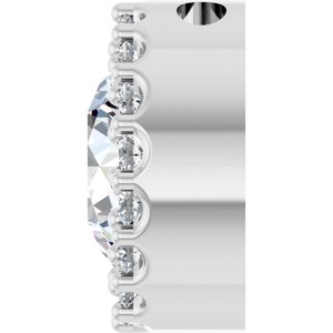 Platinum Natural White Sapphire & 1/8 CTW Natural Diamond Halo-Style Pendant