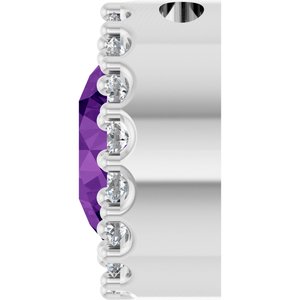Platinum Natural Amethyst & 1/8 CTW Natural Diamond Halo-Style Pendant