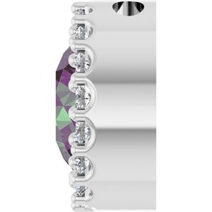 14K White Gold Lab-Grown Alexandrite & 1/8 CTW Natural Diamond Halo-Style Pendant