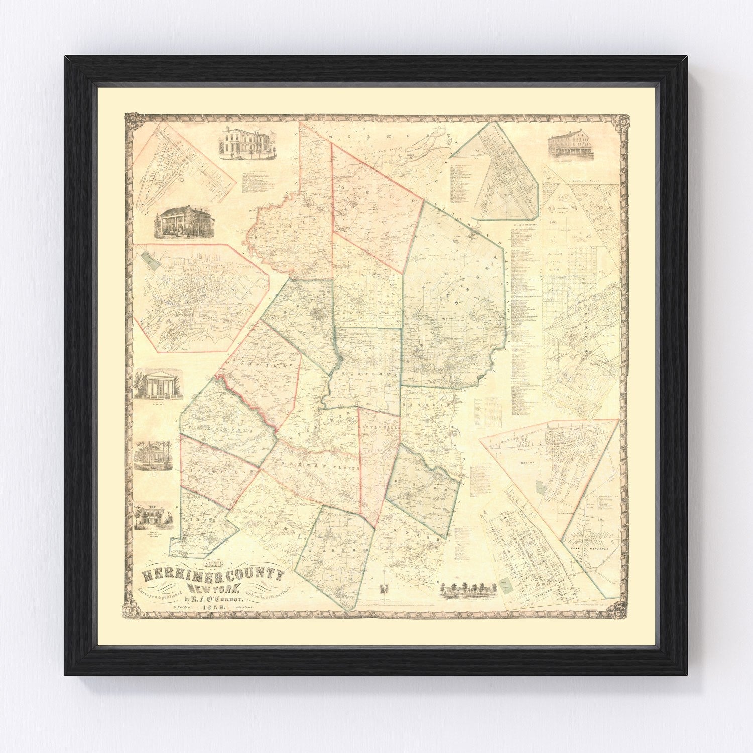 Vintage Map of Herkimer County, New York 1859