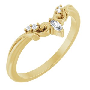 14K Yellow .07 CTW Natural Diamond Contour Band