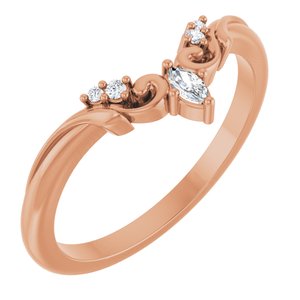 14K Rose .07 CTW Natural Diamond Contour Band