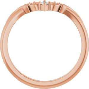 14K Rose .07 CTW Natural Diamond Contour Band