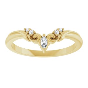 14K Yellow .07 CTW Natural Diamond Contour Band