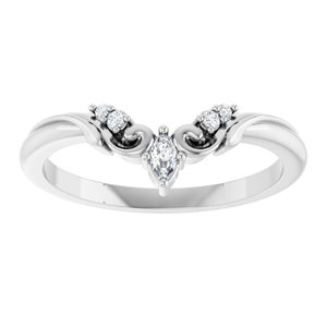 14K White .07 CTW Natural Diamond Contour Band