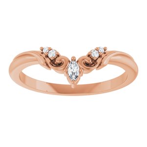 14K Rose .07 CTW Natural Diamond Contour Band