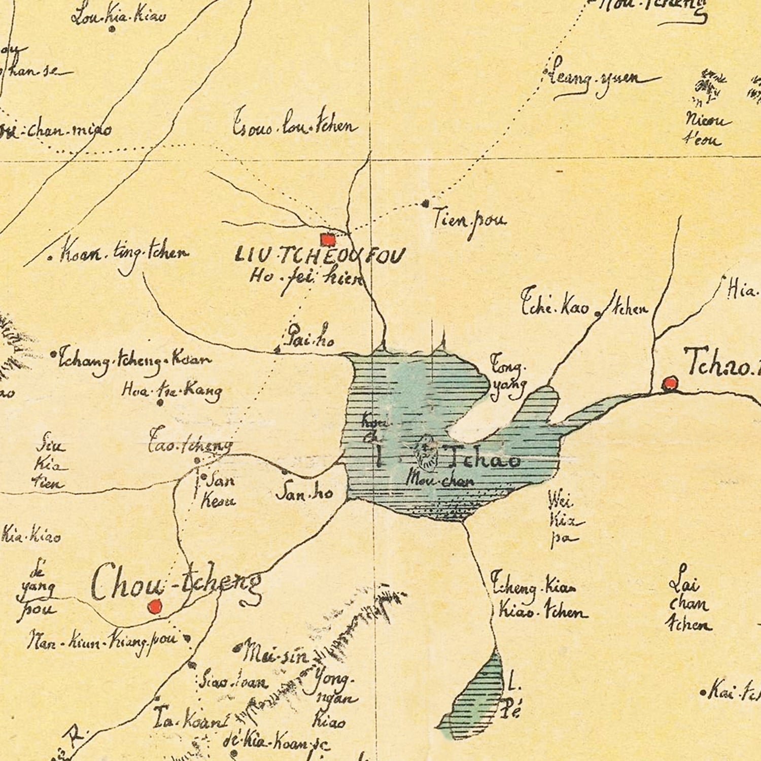 Vintage Anhui Province, China Map 1888