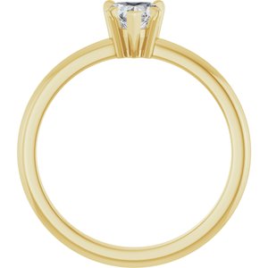 14K Yellow Gold Natural White Sapphire & .03 CT Natural Diamond Ring