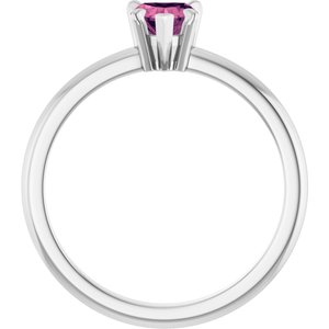 Platinum Natural Pink Tourmaline & .03 CT Natural Diamond Ring