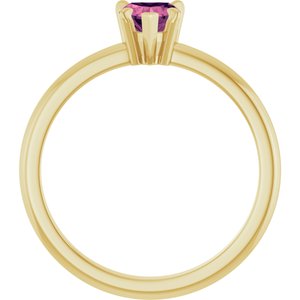 14K Yellow Gold Natural Pink Tourmaline & .03 CT Natural Diamond Ring