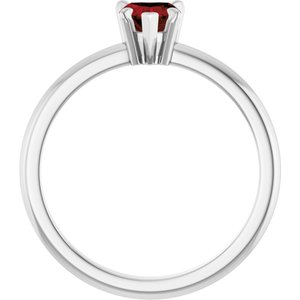 Platinum Natural Mozambique Garnet & .03 CT Natural Diamond Ring