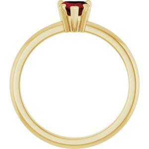 14K Yellow Gold Natural Mozambique Garnet & .03 CT Natural Diamond Ring