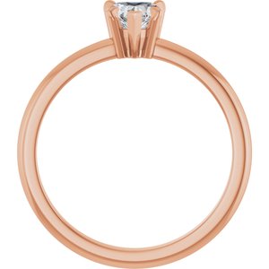 14K Rose Gold Natural White Sapphire & .03 CT Natural Diamond Ring