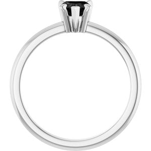 Sterling Silver Natural Black Onyx & .03 CT Natural Diamond Ring