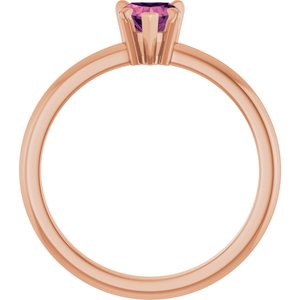 14K Rose Gold Natural Pink Tourmaline & .03 CT Natural Diamond Ring