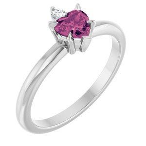 Platinum Natural Pink Tourmaline & .03 CT Natural Diamond Ring