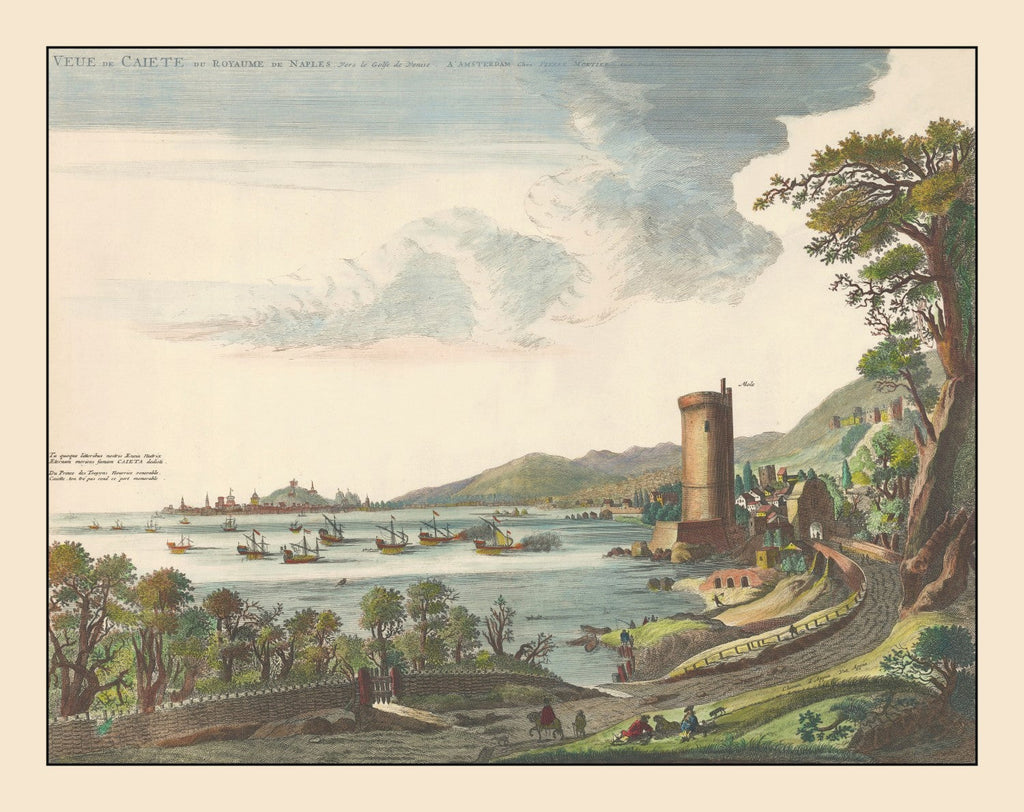 Vintage Map of Gaeta, Italy 1704