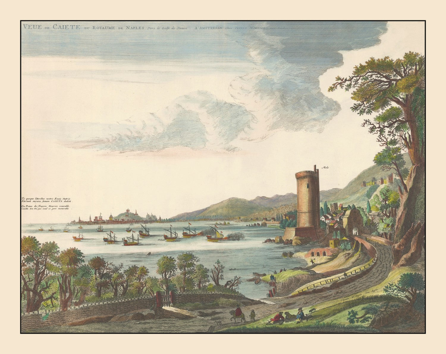 Vintage Map of Gaeta, Italy 1704