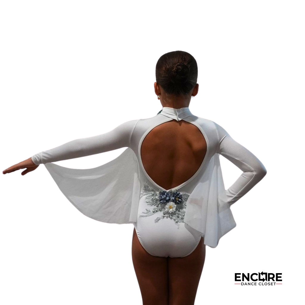 White Leotard with Appliqué