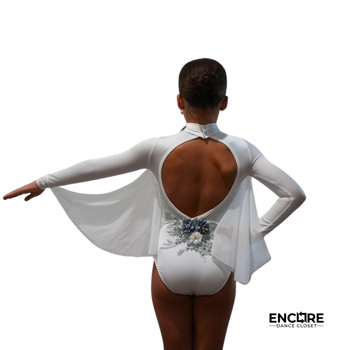 White Leotard with Appliqué