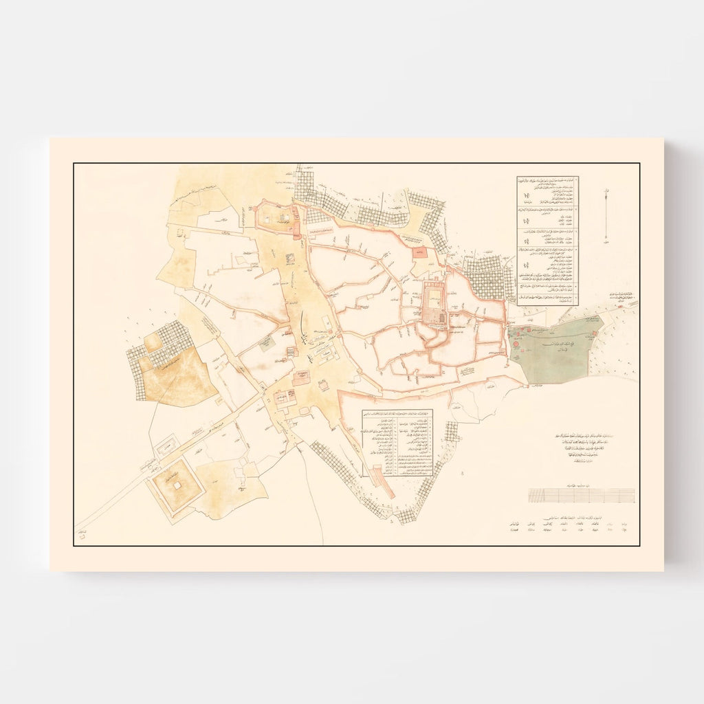 Vintage Map of Medina, Saudi Arabia 1880