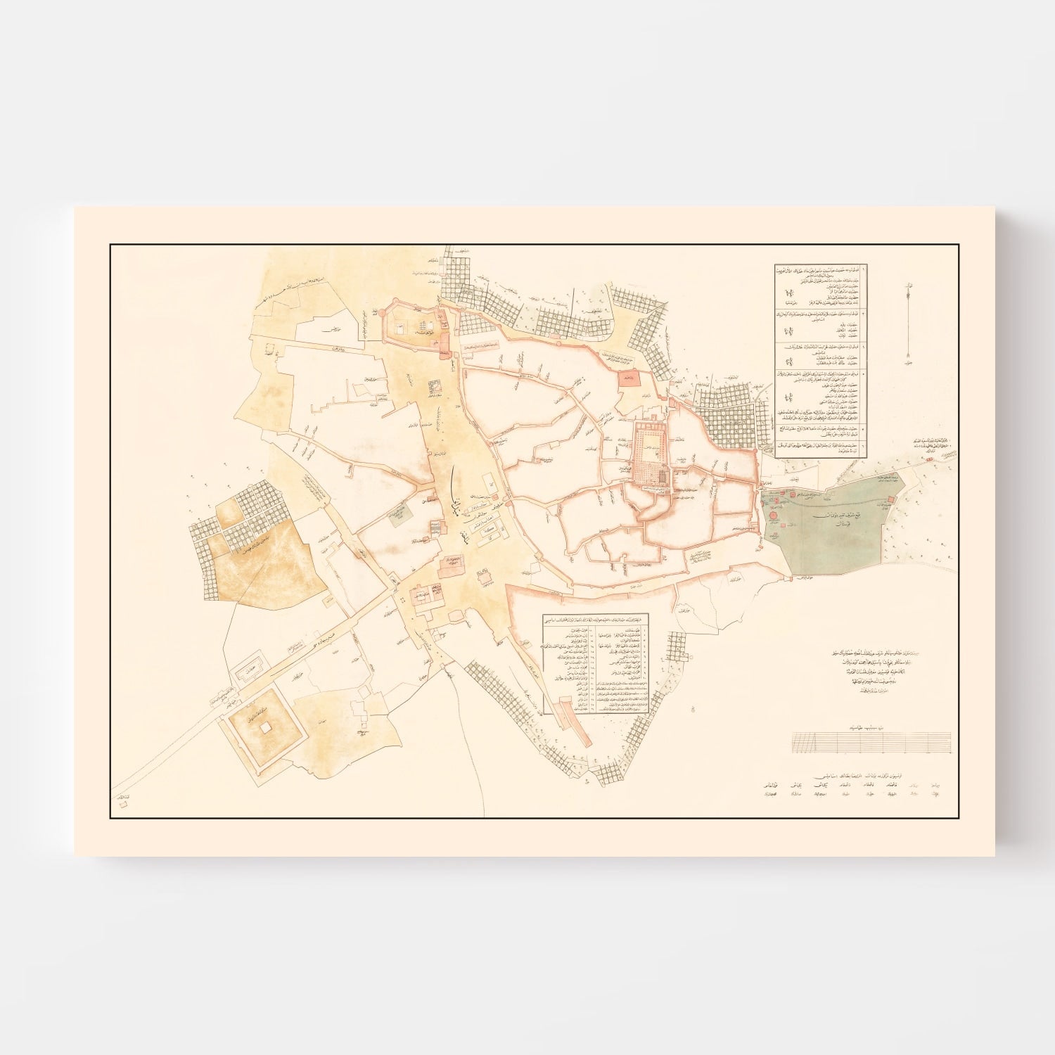 Vintage Map of Medina, Saudi Arabia 1880