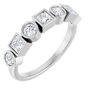 Sterling Silver Natural White Sapphire Stackable Ring