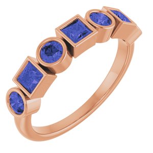 14K Rose Gold Natural Iolite Stackable Ring