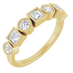 14K Yellow Gold Natural White Sapphire Stackable Ring