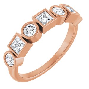 14K Rose Gold Natural White Sapphire Stackable Ring