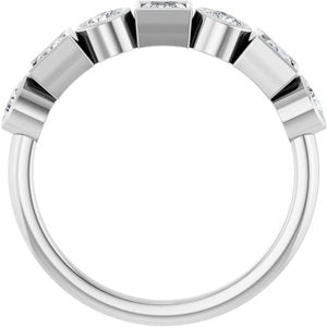 Platinum Natural White Sapphire Stackable Ring