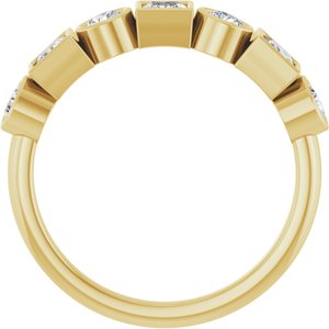14K Yellow Gold Natural White Sapphire Stackable Ring