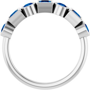 Platinum Lab-Grown Blue Sapphire Stackable Ring
