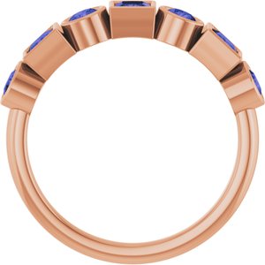 14K Rose Gold Natural Iolite Stackable Ring