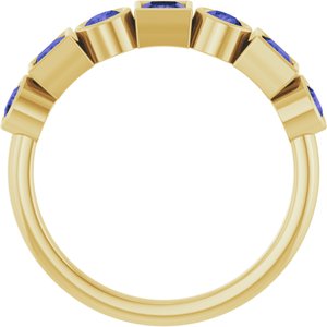 14K Yellow Gold Natural Iolite Stackable Ring