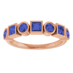 14K Rose Gold Natural Iolite Stackable Ring