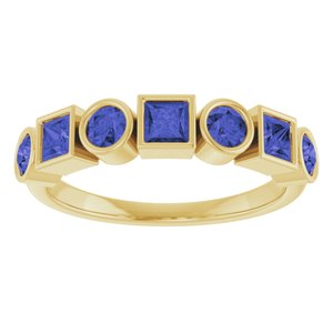 14K Yellow Gold Natural Iolite Stackable Ring