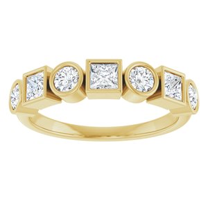 14K Yellow Gold Natural White Sapphire Stackable Ring