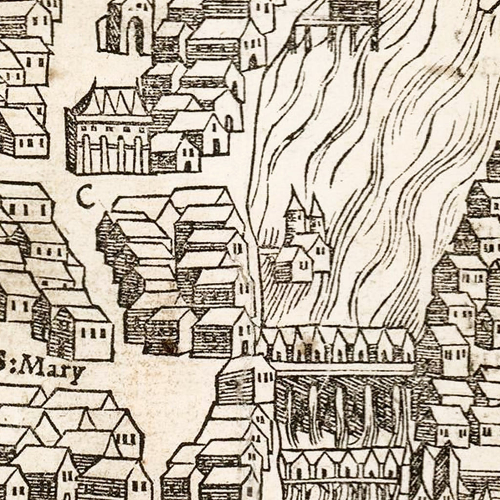 Vintage Map of Paris, France 1550