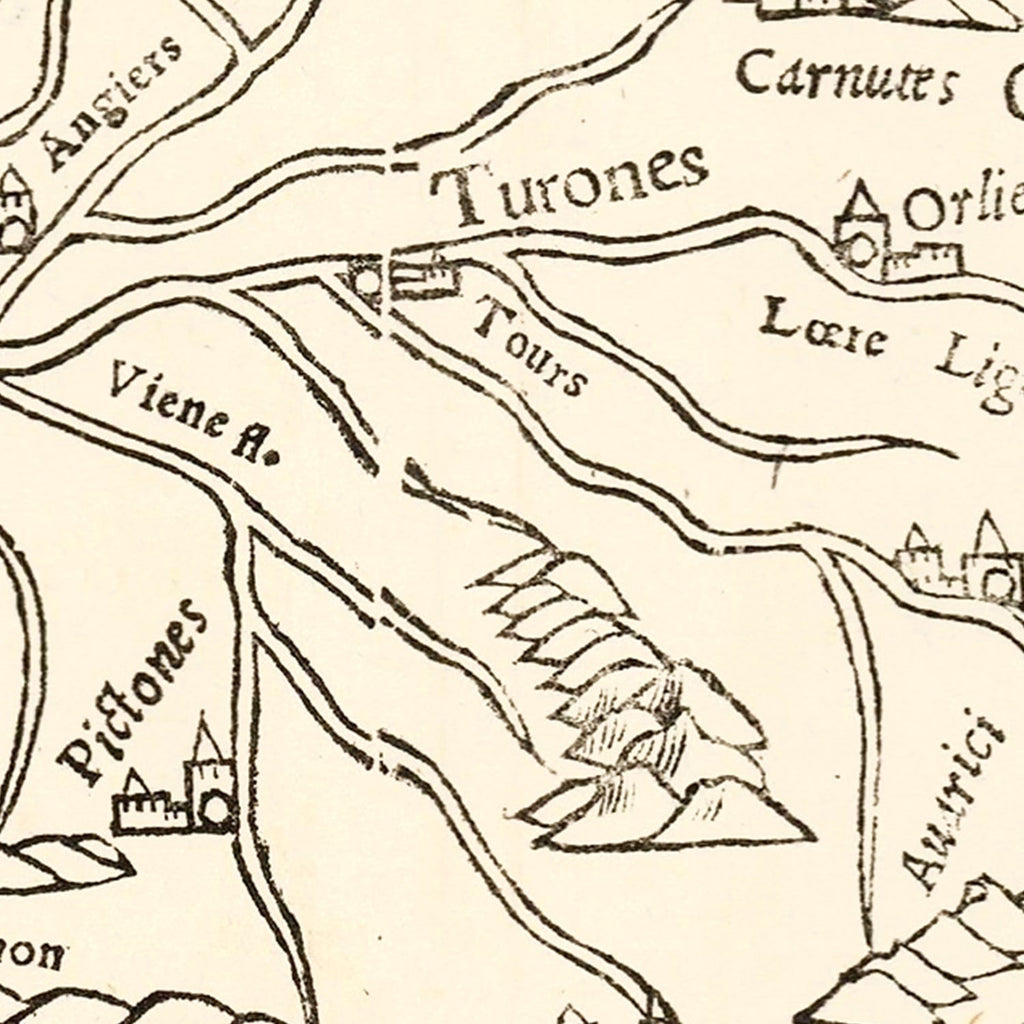 Vintage Map of France 1550