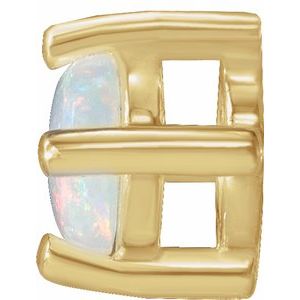 14K Yellow Gold Natural White Opal Cabochon Pendant