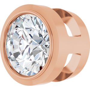 14K Rose 1/4 CT Natural Diamond Slide Pendant