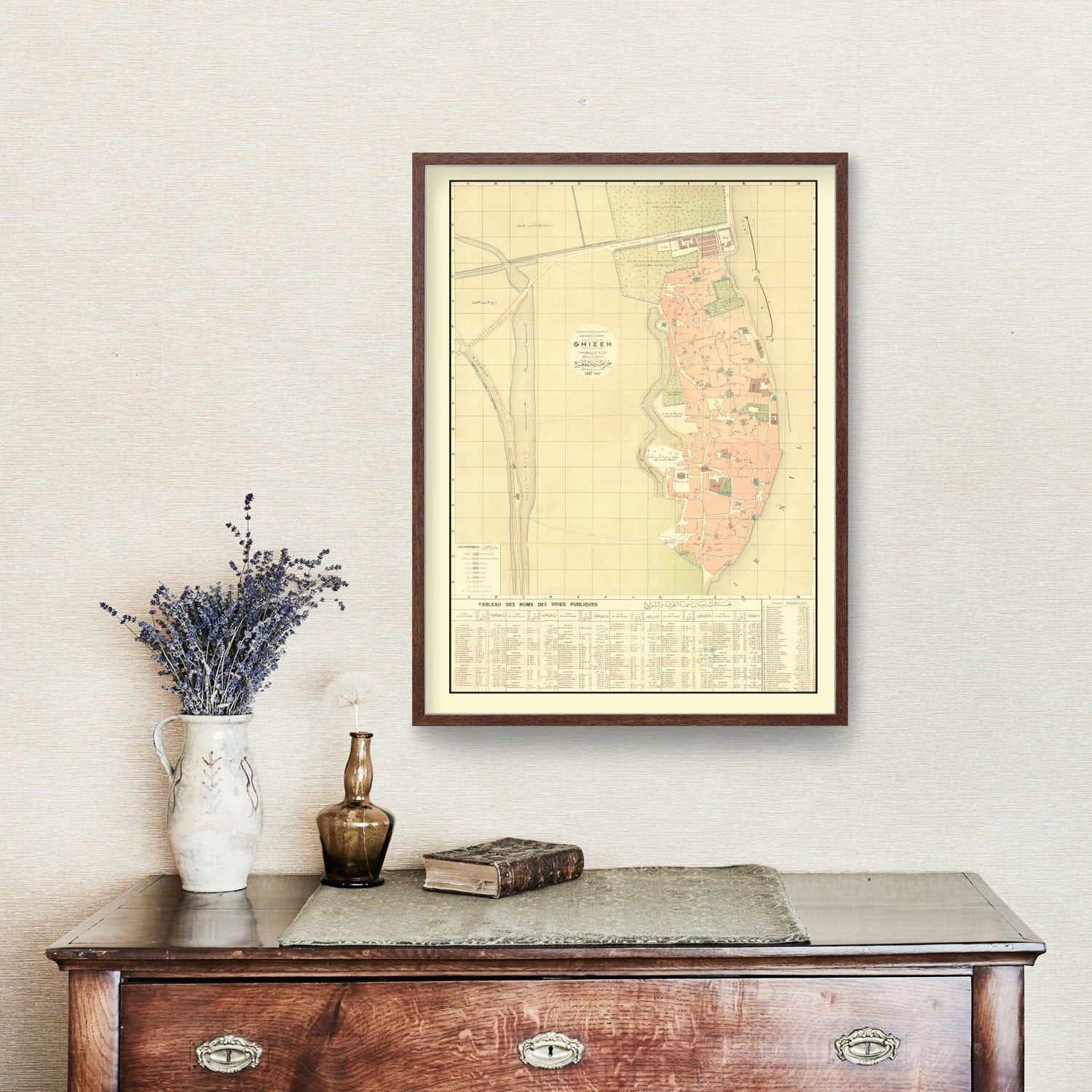 Vintage Map of Giza, Egypt 1887