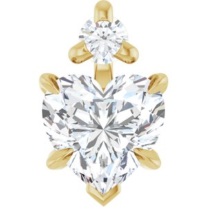 14K Yellow Gold Natural White Sapphire & .03 CT Natural Diamond Pendant