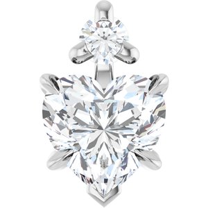 14K White Gold Natural White Sapphire & .03 CT Natural Diamond Pendant
