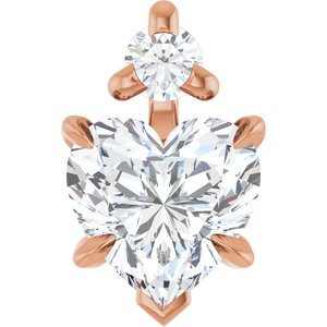 14K Rose Gold Natural White Sapphire & .03 CT Natural Diamond Pendant