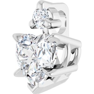 Platinum Natural White Sapphire & .03 CT Natural Diamond Pendant