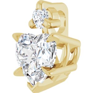 14K Yellow Gold Natural White Sapphire & .03 CT Natural Diamond Pendant