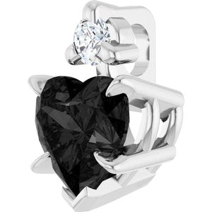 Platinum Natural Black Onyx & .03 CT Natural Diamond Pendant